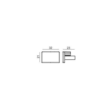 TRACK 1 Circuit 3 Wire End Cap WH