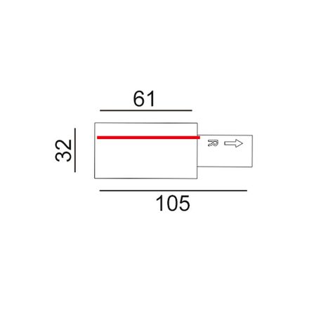 TRACK 1 Circuit 3 Wire L-Piece Connector - RIGHT WH