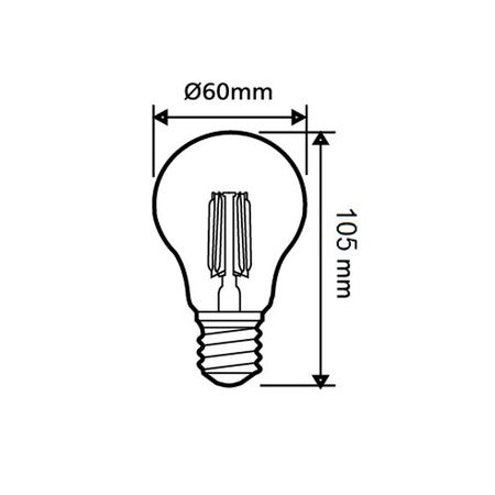 GLOBE LED ES GLS DIMM Filament 8W 6000K CLR 800 Lm