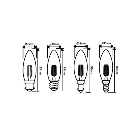 GLOBE LED ES CAN DIMM Filament 4W 2700K CLR 400 Lm