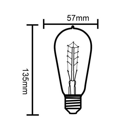 GLOBE CARBON BC ST57 PEAR 25W 2000K 50 Lm