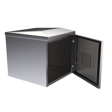 CERTECH 9RU 600mm Deep Stainless Steel Outdoor Wall Mount Cabinet, IP45 Rated