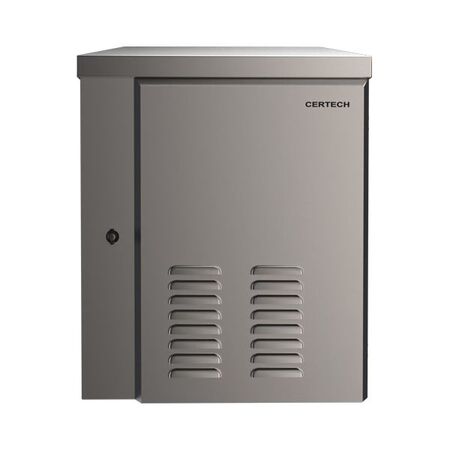 CERTECH 12RU 400mm Deep Stainless Steel Outdoor Wall Mount Cabinet, IP45 Rated