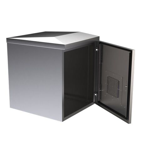 CERTECH 12RU 400mm Deep Stainless Steel Outdoor Wall Mount Cabinet, IP45 Rated