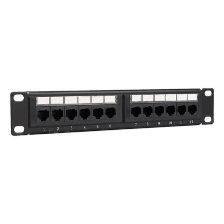 10" 12 Port Cat5e Patch Panel for Mini Cabinets
