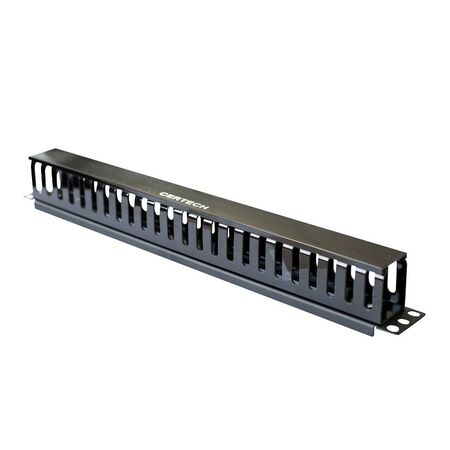 CERTECH 1RU Plastic Cable Management Bar w/ Cover. 50mm Deep