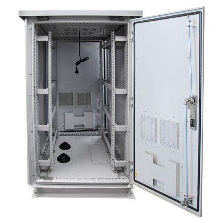 CERTECH 18RU 800mm Deep Outdoor Freestanding Cabinet w/ Front & Rear Doors. IP45 Rated