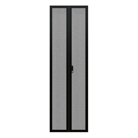 CERTECH Perforated Steel Barn Doors for 42RU 600mm Wide Premier Series Racks, w/ Push Button Lock