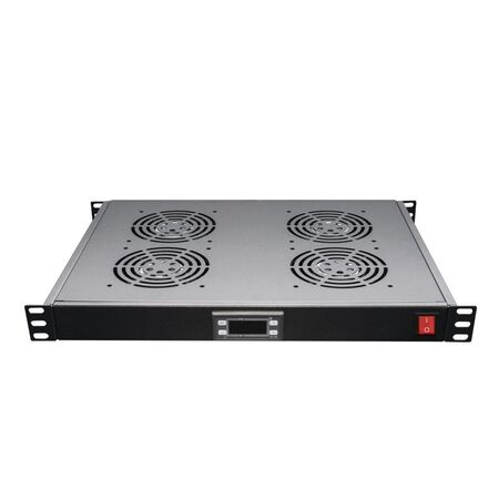 CERTECH 1RU Fan Unit with Digital Thermostat, 4 Fans