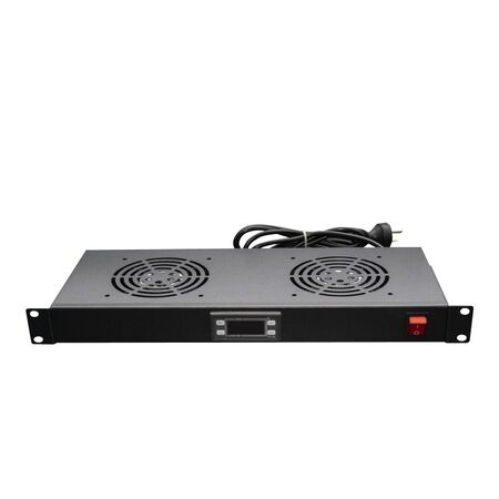 CERTECH 1RU Fan Unit with Digital Thermostat, 2 Fans