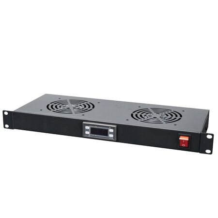 CERTECH 1RU Fan Unit with Digital Thermostat, 2 Fans