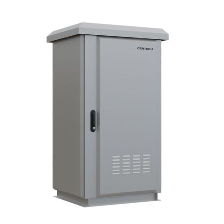 CERTECH 24RU 600mm Deep Outdoor Freestanding Cabinet. IP45 Rated, Grey