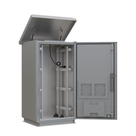 CERTECH 24RU 600mm Deep Outdoor Freestanding Cabinet. IP45 Rated, Grey