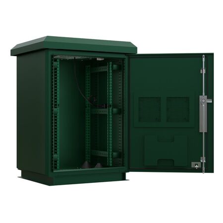 CERTECH 18RU 600mm Deep Outdoor Freestanding Cabinet. IP45 Rated, Forest Green **Made to Order**