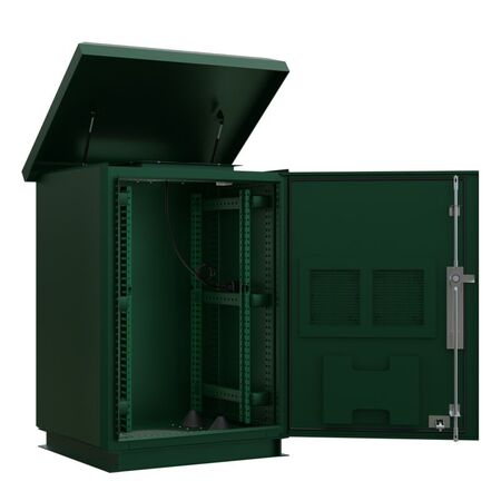 CERTECH 18RU 600mm Deep Outdoor Freestanding Cabinet. IP45 Rated, Forest Green **Made to Order**
