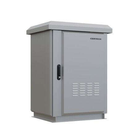 CERTECH 18RU 600mm Deep Outdoor Freestanding Cabinet. IP45 Rated, Grey