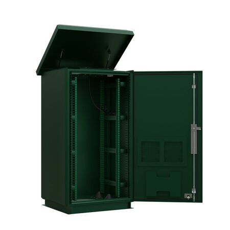 CERTECH 24RU 600mm Deep Outdoor Freestanding Cabinet. IP45 Rated, Forest Green **Made to Order**