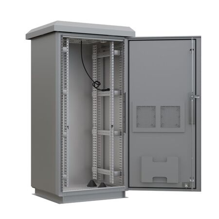CERTECH 27RU 600mm Deep Outdoor Freestanding Cabinet. IP45 Rated, Grey