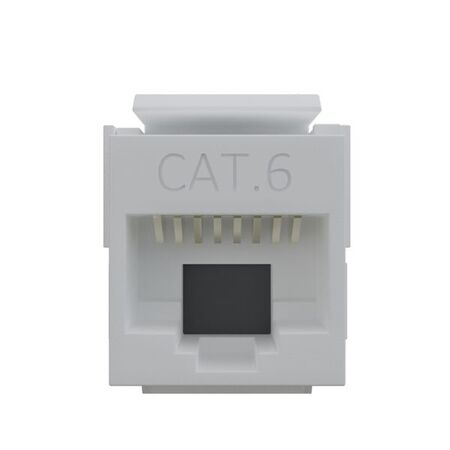 Cat6 RJ-45 UTP Keystone Jack. White, 90 degrees