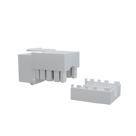 Cat6 RJ-45 UTP Keystone Jack. White, 90 degrees