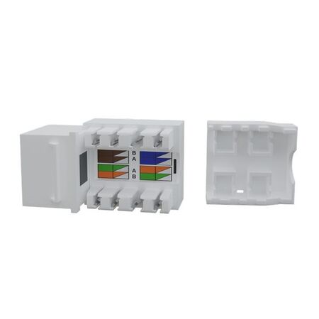 Cat6 RJ-45 UTP Keystone Jack. White, 90 degrees