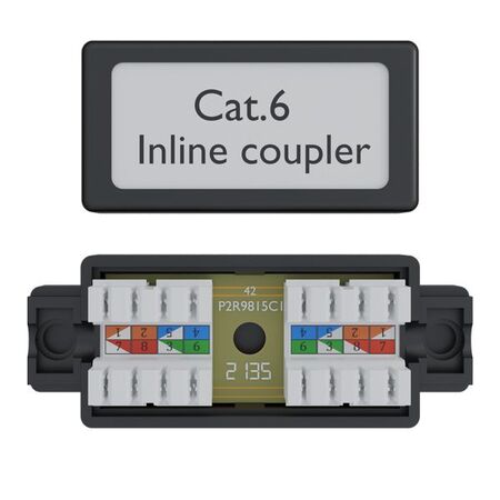 Cat6 UTP Inline Coupler, Punch Down.