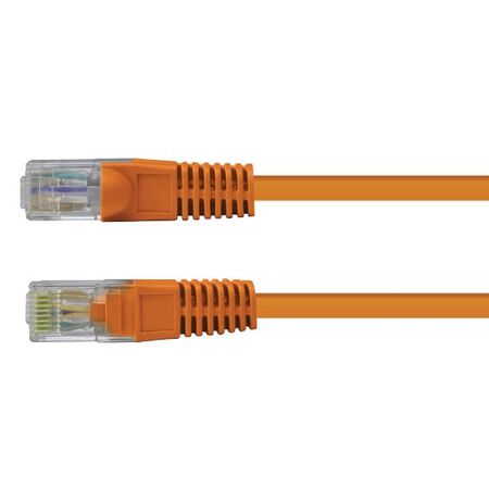 CERTECH Cat6 24AWG U/UTP RJ45 Patch Lead, 0.3m, Orange PVC Jacket