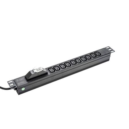 CERTECH Horizontal 1RU PDU, 10 x 10 Amp IEC C13 Outlets w/ 10 Amp Plug