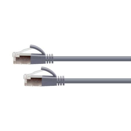 CERTECH Cat6A 34AWG S/FTP 10G RJ45 Patch Lead, Grey LSZH Jacket, 0.25m
