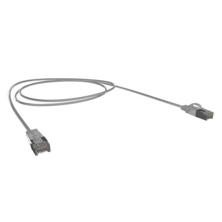 CERTECH Cat6A 34AWG S/FTP 10G RJ45 Patch Lead, Grey LSZH Jacket, 0.75m