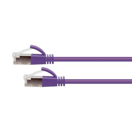 CERTECH Cat6A 34AWG S/FTP 10G RJ45 Patch Lead, Purple LSZH Jacket, 0.25m