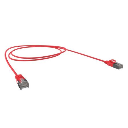 CERTECH Cat6A 34AWG S/FTP 10G RJ45 Patch Lead, Red LSZH Jacket, 1m