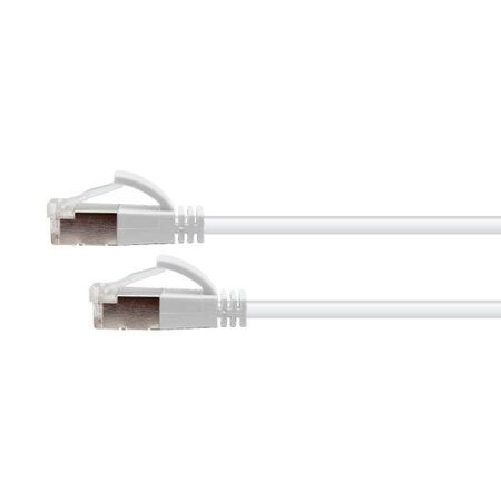 CERTECH Cat6A 34AWG S/FTP 10G RJ45 Patch Lead, White LSZH Jacket, 0.25m
