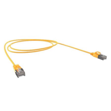 CERTECH Cat6A 34AWG S/FTP 10G RJ45 Patch Lead, Yellow LSZH Jacket, 0.5m