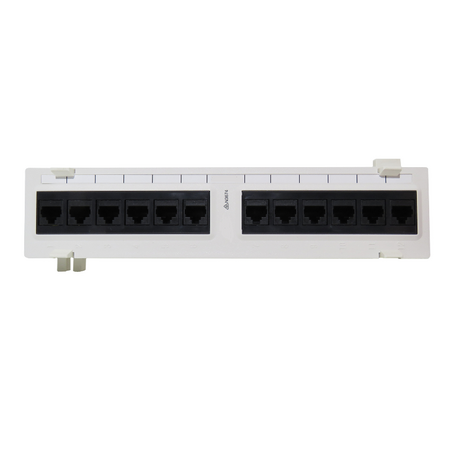 Mini 12 Port Surface Mount Patch Panel, Cat6 Rated