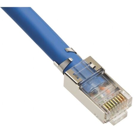 Platinum Tools RJ45 CAT6A 10Gig Shielded Connector with Liner, Solid 3-Prong, 100pc Pack