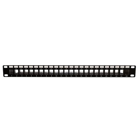 CERTECH 1RU 19" 24 Port Patch Panel Suitable for STP & UTP Applications, with Rear Support Bar