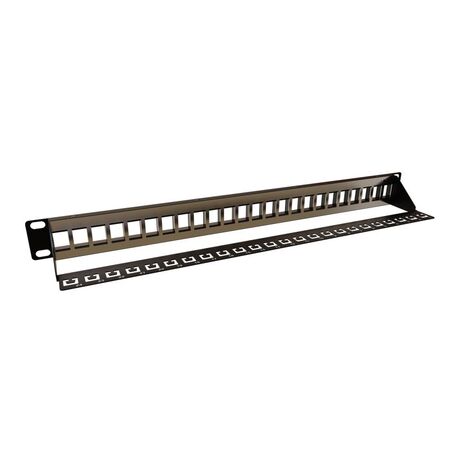 CERTECH 1RU 19" 24 Port Patch Panel Suitable for STP & UTP Applications, with Rear Support Bar