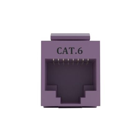Cat6 RJ-45 UTP Keystone Jack. Purple, 180 degrees, 12pc Pack