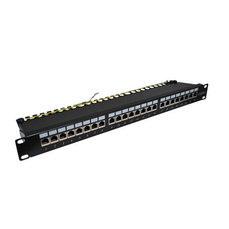 CERTECH 24 Port 19" Cat6A Shielded Patch Panel