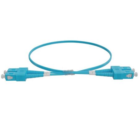 SC-SC OM4 Duplex Fibre Lead, Aqua LSZH Jacket - 5m