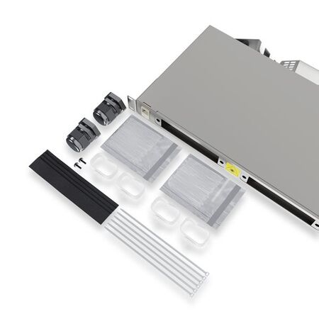 1RU Sliding Fibre Enclosure. Inc: 2 x 24F Splice Trays, Cable Ties, Hook & Loop, Routing Rings, Cable Glands & 48 x Splice Protectors