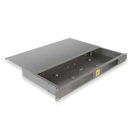 1RU Fixed Fibre Enclosure. Inc: 2 x 24F Splice Trays, Cable Ties, Hook & Loop, Routing Rings, Cable Glands & 48 x Splice Protectors