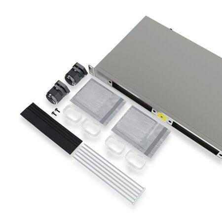 1RU Fixed Fibre Enclosure. Inc: 2 x 24F Splice Trays, Cable Ties, Hook & Loop, Routing Rings, Cable Glands & 48 x Splice Protectors