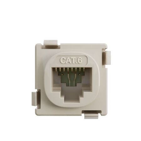 Cat6 RJ-45 UTP Wall Plate Jack. White, 6pc Pack