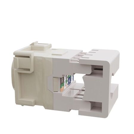 Cat6 RJ-45 UTP Wall Plate Jack. White, 6pc Pack