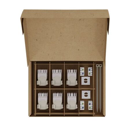 Cat6 RJ-45 UTP Wall Plate Jack. White, 6pc Pack