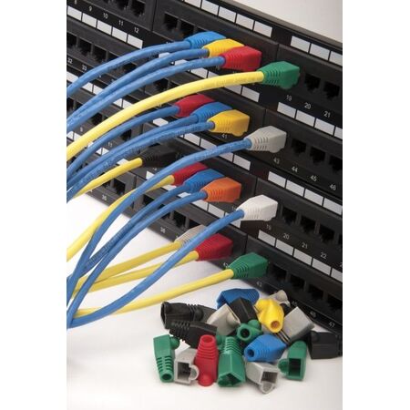 Platinum Tools RJ45 Boots. 8mm Max OD, Blue, 100pc Bag