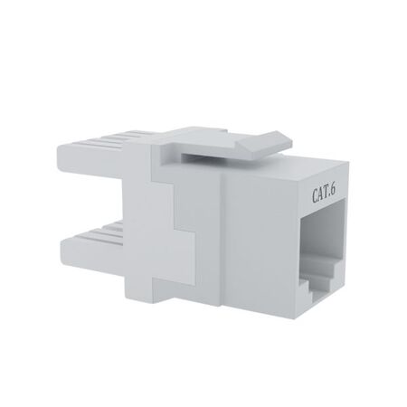 Cat6 RJ-45 UTP Keystone Jack. White, 180 degrees, 6pc Pack