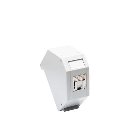 DIN Mount RJ45 Socket. Includes 1 x Cat6A STP Keystone Jack w/ Dust Shutter